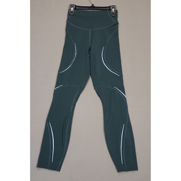 Lululemon Women's Green Reflective‎ Tights Size 2 - Picture 1 of 5